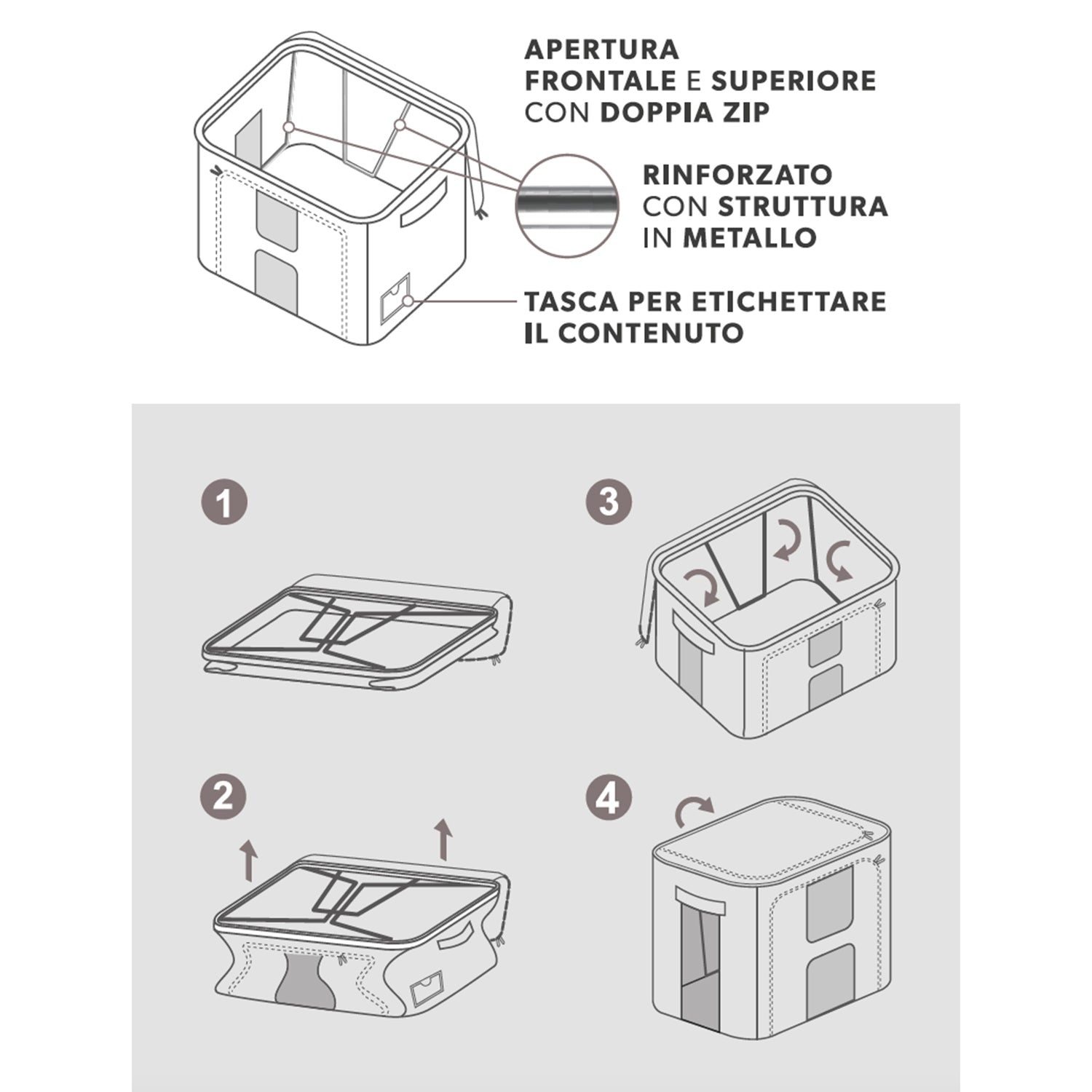 VESTIAMO CASA - Contenitore Armadio Salvaspazio Fantasia h28x50x40 cm